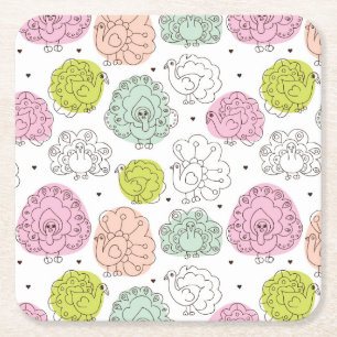 kinder behang  vierkante kartonnen onderzetter