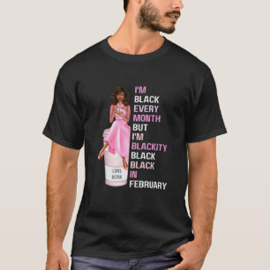 Kinder ben ik elke maand zwart, maar zwarte zwarte t-shirt