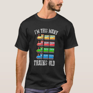 Kinder ben ik zo veel treinen oud Kind 4 jaar T-shirt
