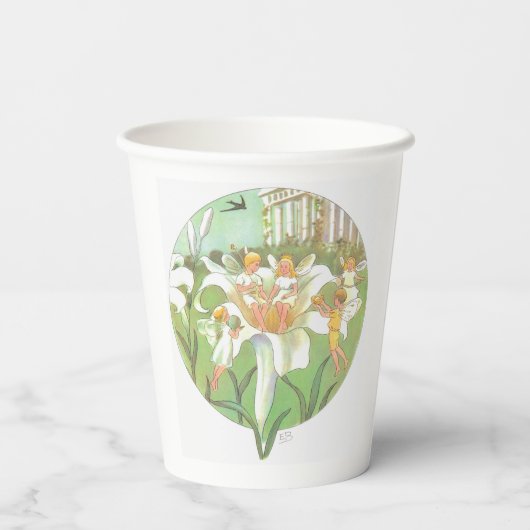 Kinder betoverde sprookjesachtige tuinfeest papieren bekers (Achterkant)