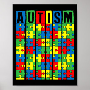 Kinder bewustwording van autisme Puzzle Piece Auti Poster