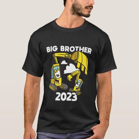 Kinder Big Brother 2023 Excavator Digger Construct T-shirt (Voorkant)