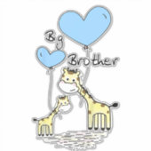 Kinder Big Brother Schattigee Giraffes Cadeau Idee Sticker (Voorkant)