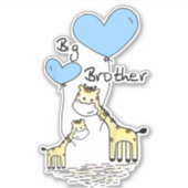 Kinder Big Brother Schattigee Giraffes Cadeau Idee Sticker (Voorkant)
