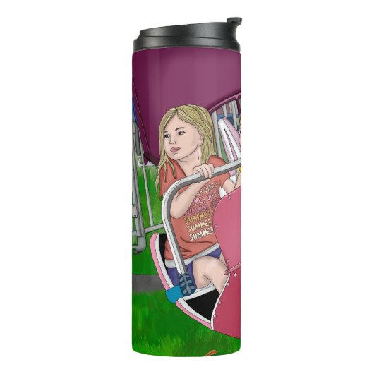 Kinder bij Carnaval Whimsical Art Thermosbeker (Gedraaid links)