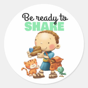 Kinder bijbelpagina ronde sticker