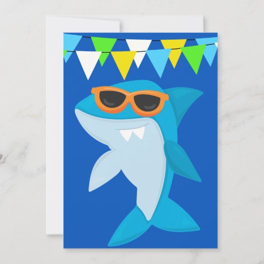 Kinder Blauwe Haai Fintastische Verjaardag Kaart (Achterkant)