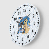 Kinder blauwe leng Mongoram Letter L Grote Klok (Hoek)