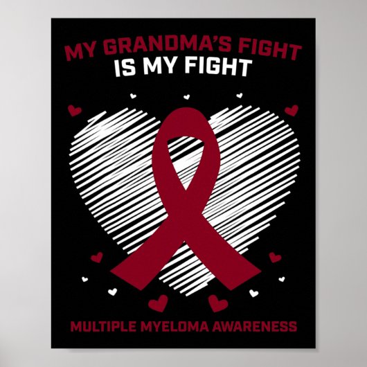 Kinder bloedkanker ondersteunen Grandma Multiple M Poster (Voorkant)