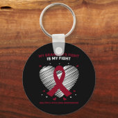 Kinder bloedkanker ondersteunen Grandma Multiple M Sleutelhanger (Achterkant)