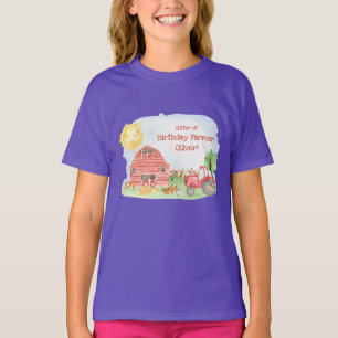 Kinder boer Birthday Party Matching Family Sister T-shirt