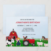 Kinder Boerderij Birthday Invitation Kaart (Voorkant / Achterkant)