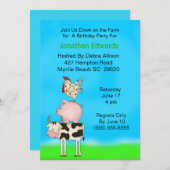 Kinder Boerderij dierthema Birthday uitnodiging (Voorkant / Achterkant)