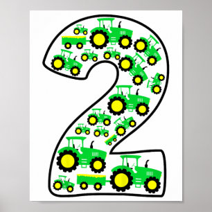 Kinder Boerderij Tractor Boy 2e verjaardag 2 jaar  Poster
