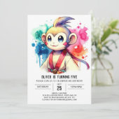 Kinder Boho Monkey verjaardag Kaart (Staand voorkant)