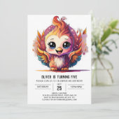 Kinder Boho Phoenix Waterverf Verjaardag Kaart (Staand voorkant)