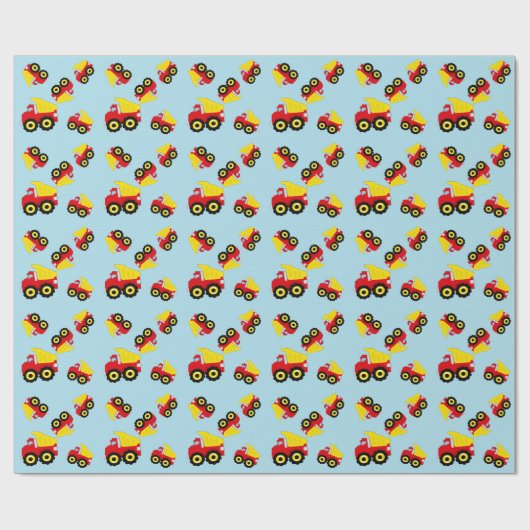 Kinder boogconstructiedumptruck cadeaupapier (Vlak)