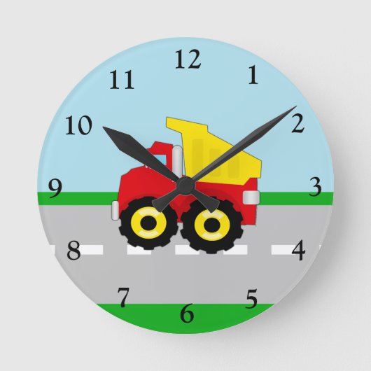 Kinder boogconstructiedumptruck ronde klok (Voorkant)