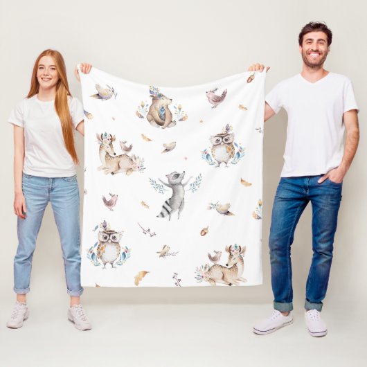 Kinder bosdierendekens fleece deken (In situ)