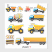 Kinder bouwplaatsvoertuigen sticker (Vel)