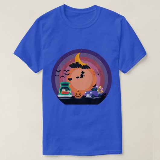 Kinder bouwvoertuig Halloween Crane Truck Pu T-shirt (Design voorkant)