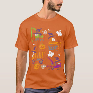 Kinder bouwvoertuig Halloween Crane Truck Pu T-shirt