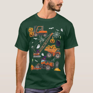 Kinder bouwvoertuig Halloween Crane Truck Pu T-shirt