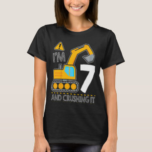 Kinder bouwwagen 7e verjaardag Ik ben 7 en Cru T-shirt