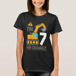 Kinder bouwwagen 7e verjaardag Ik ben 7 en Cru T-shirt