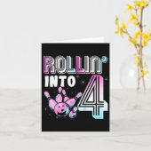 Kinder Bowler Rollin’ Into 4 Bowling 4e verjaardag Kaart (Gele Bloem)