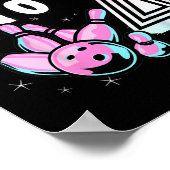 Kinder Bowler Rollin’ Into 4 Bowling 4e verjaardag Poster (Hoek)