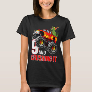 Kinder Boys 9th Birthday Monster Truck Birthday 9 T-shirt