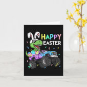 Kinder Boys Happy Easter T-rex Bunny Monster Truck Kaart (Gele Bloem)
