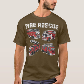 Kinder BRANDSTOFRESCUE Fire Engine Trucks Firemen T-shirt