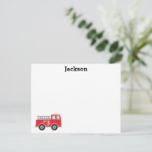 Kinder brandwagen bedankkaart (Staand voorkant)