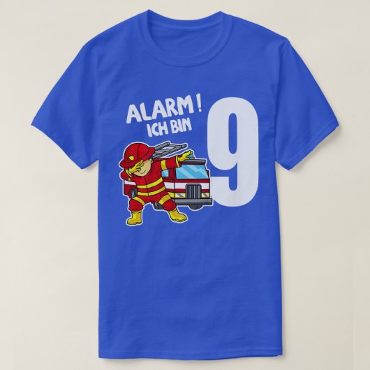 Kinder brandweermotor 9e verjaardag Dabbing Firema T-shirt (Design voorkant)