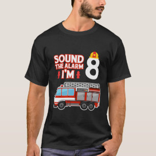 Kinder brandweerwagen 8 jaar oude brandweerman 8th t-shirt