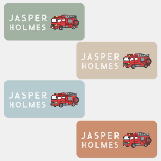 Kinder Brandweerwagen Naam Kleding Labels (Groep)