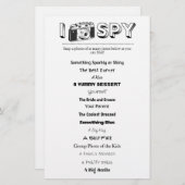 Kinder bruiloft/evenement I-Spy Activiteit Spellet (Voorkant / Achterkant)