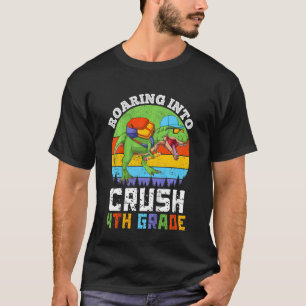 Kinder brullende in 4e klas dinosaurus terug T T-shirt