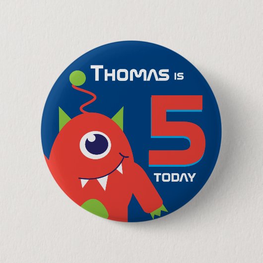 Kinder buitenaardse naamsbekendheid ronde button 5,7 cm (Voorkant)