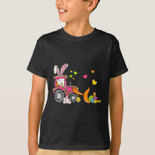 Kinder Bulldozer Easter Bunny Eggs Schattige Truck T-shirt