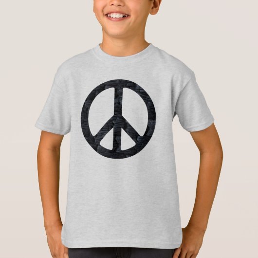 Kinder Burnt Wood Peace Sign Shirt (Voorkant)