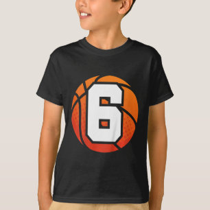 Kinder Bysketbyll Verjaardag 6 Nummer Zes Jaar Oud T-shirt