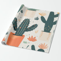 Kinder Cactus Wrapping Paper