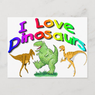Kinder cadeaus "I Love Dinosaurs" Briefkaart