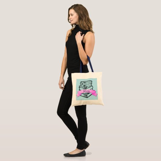 Kinder Canvas tas Aangepaste naam School/Bibliothe (Voorkant (model))