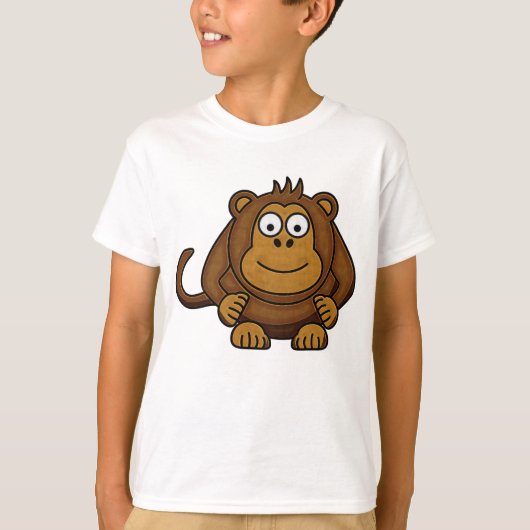 Kinder Cartoon aap T-shirt (Voorkant)