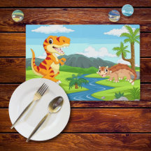 Kinder Cartoon Dinosaurussen Laminated Placemat