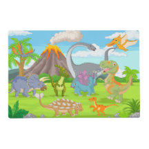 Kinder Cartoon Dinosaurussen Laminated Placemat
